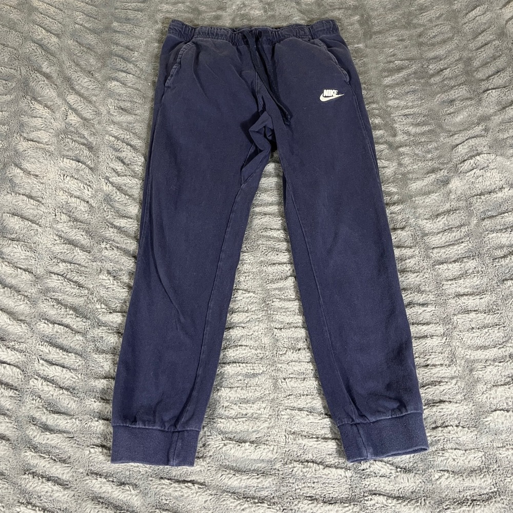 Nike Mens Navy Blue Cotton Jogger Sweatpants Embroidered Logo 804461-451 Small